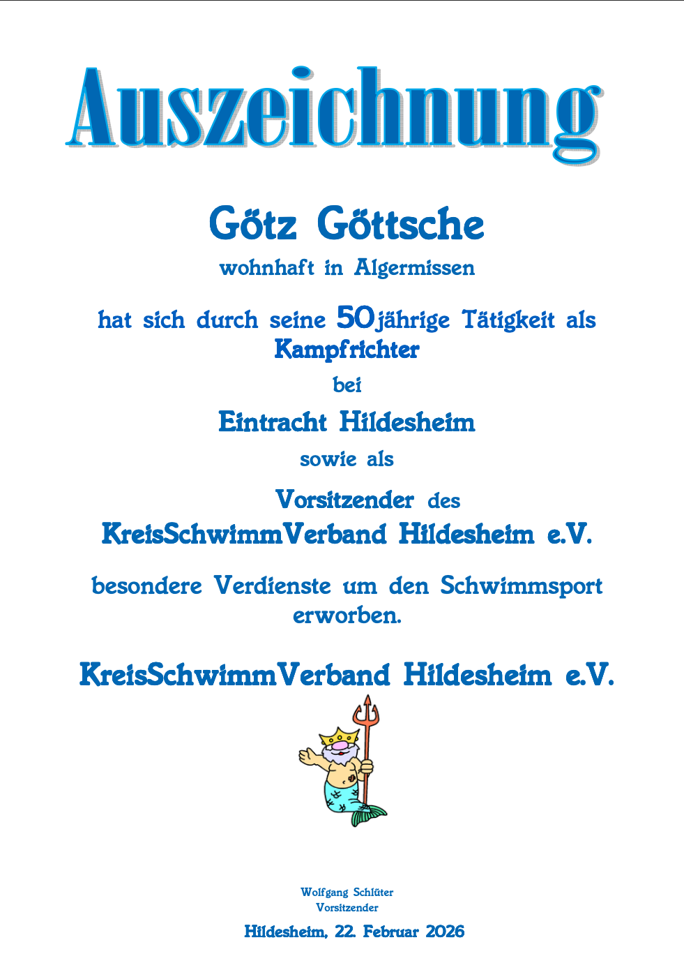 Herzlichen Glückwunsch an Götz Göttsche